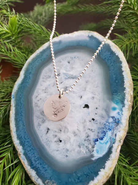 Druzy Aura Quartz Sacred Circle Necklace