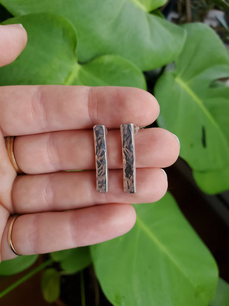 Sterling Silver Bar Studs