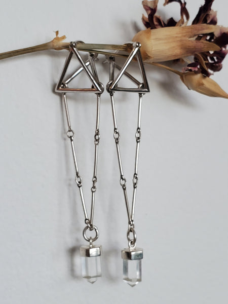 Clear Quartz Geometric Crystal Danglers