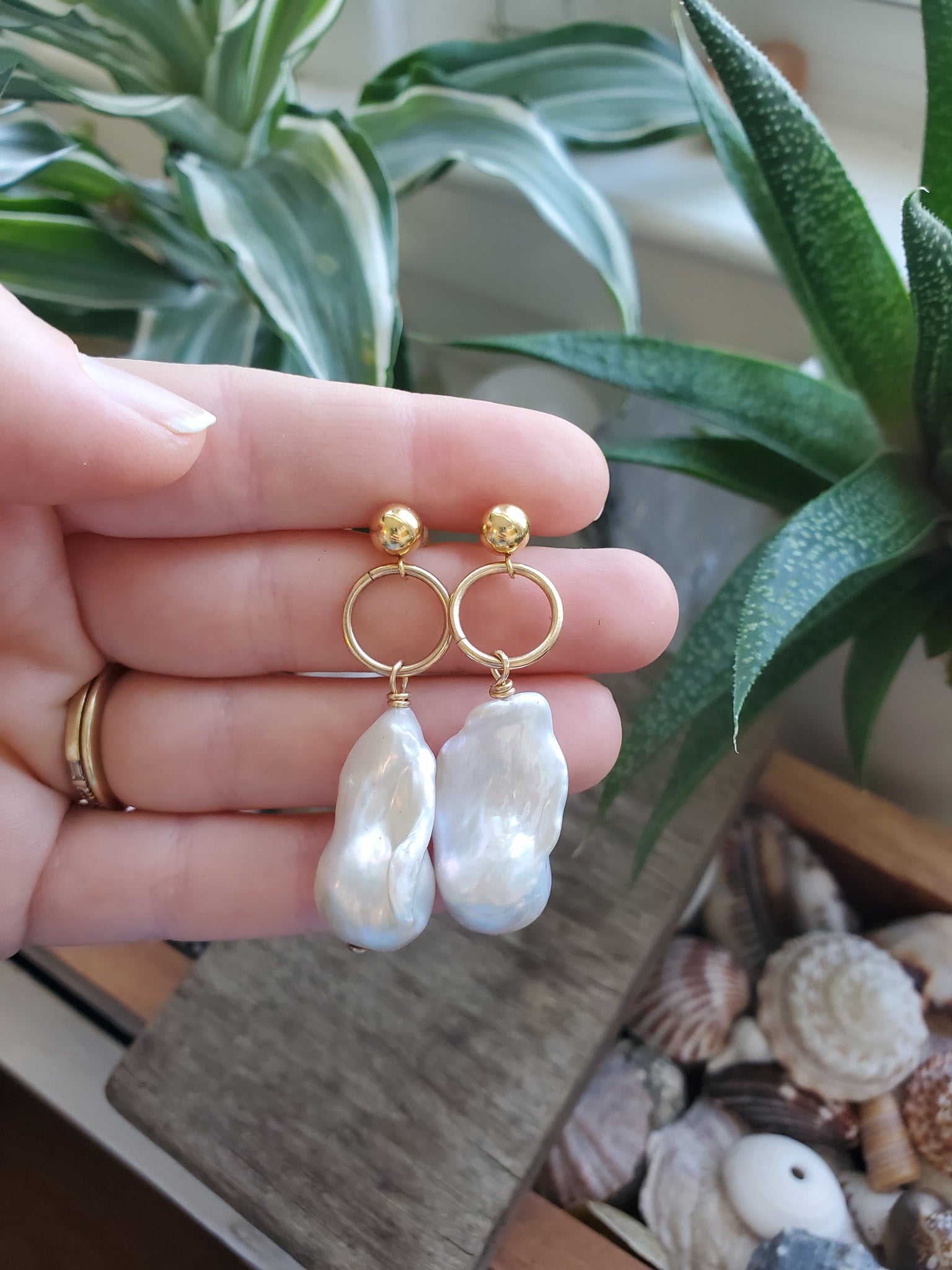 Baroque Pearl Drop Statement Studs