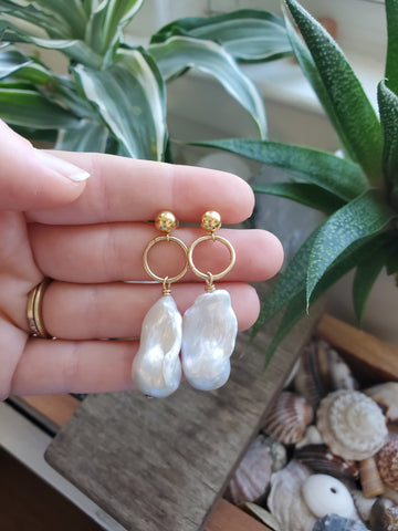 Baroque Pearl Drop Statement Studs