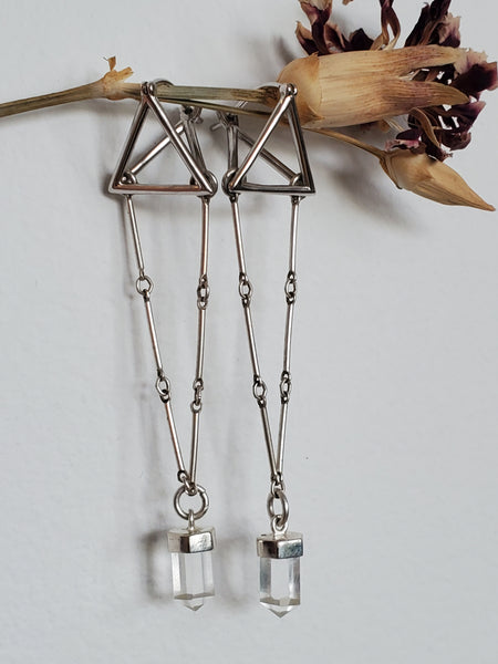 Clear Quartz Geometric Crystal Danglers