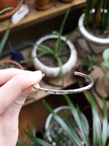 Stamped Silver Cuff