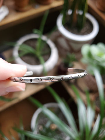 Stamped Silver Cuff