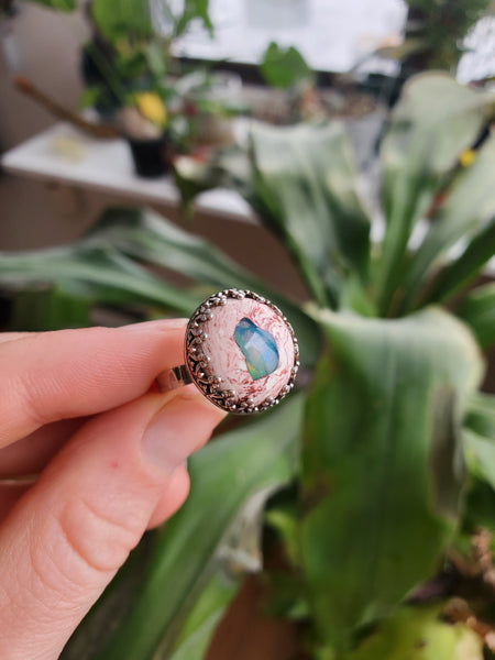 Galaxy Boulder Opal Ring Size 5.5