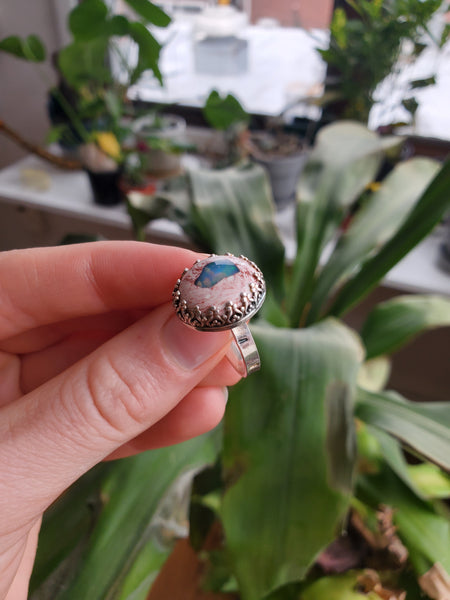 Galaxy Boulder Opal Ring Size 5.5