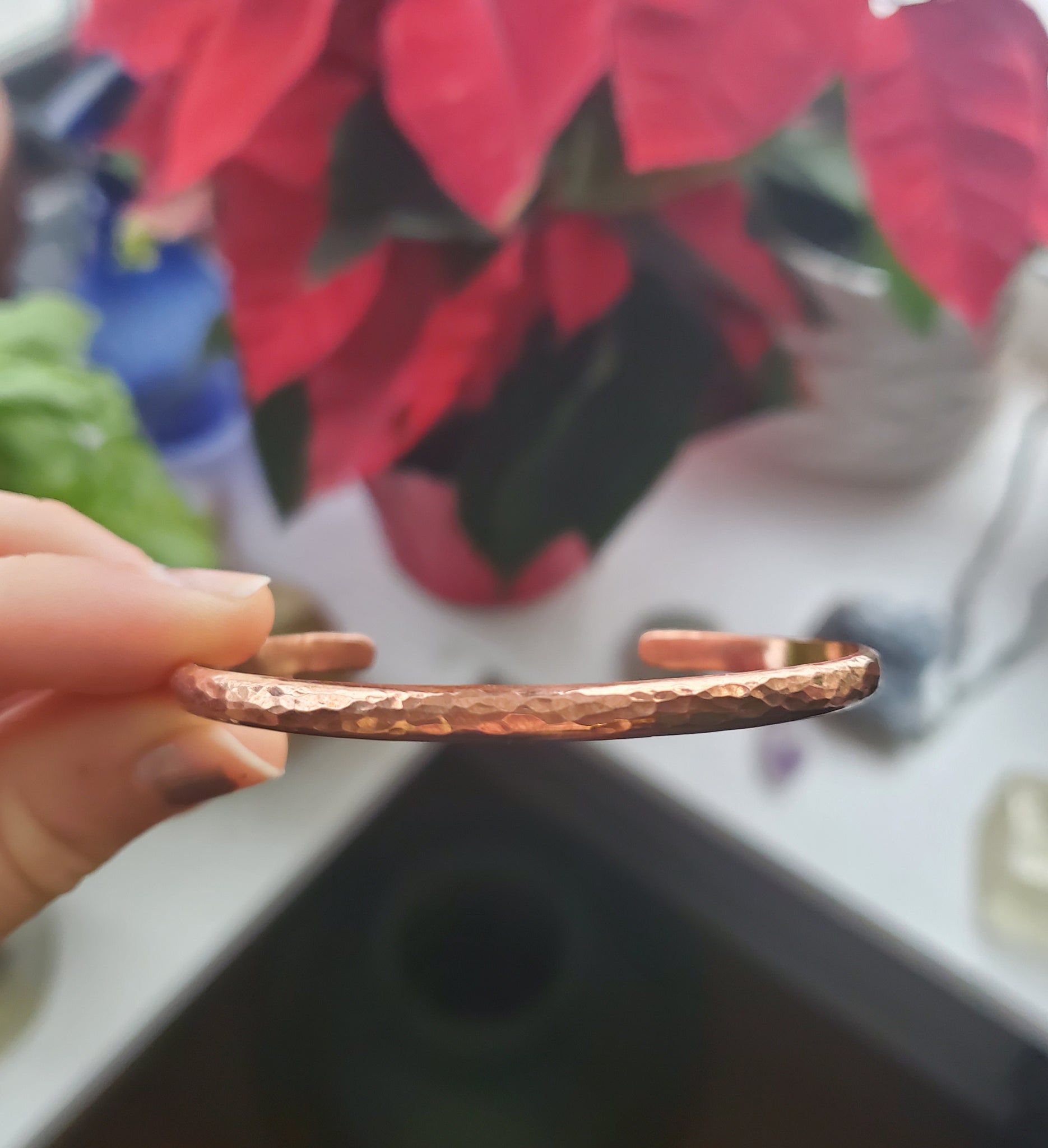 Hammered Copper Cuff - 6"