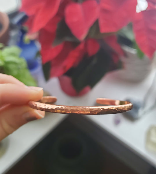 Hammered Copper Cuff - 6"