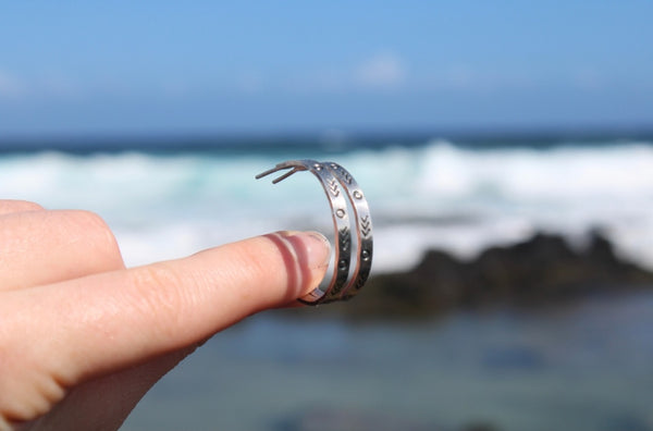 Sterling Silver Stamped Hoops