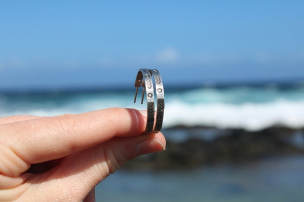 Sterling Silver Stamped Hoops