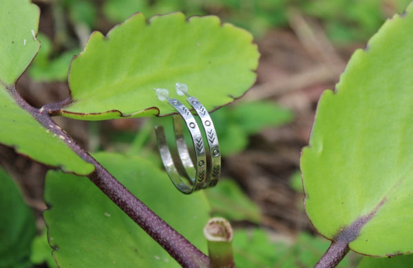 Sterling Silver Stamped Hoops