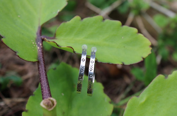 Sterling Silver Stamped Hoops