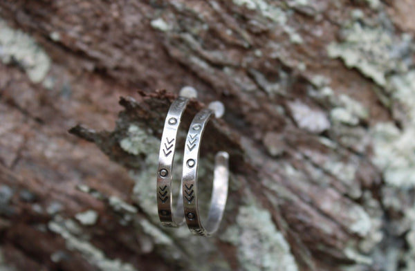 Sterling Silver Stamped Hoops