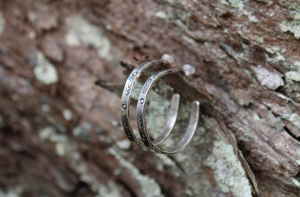 Sterling Silver Stamped Hoops