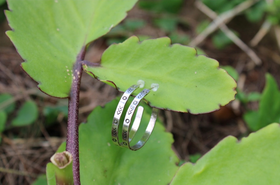 Sterling Silver Stamped Hoops