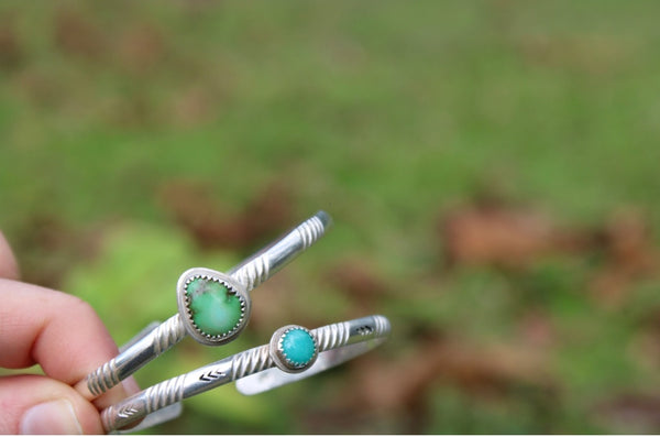 Amazonite  - Sterling Silver - Stacking Cuff